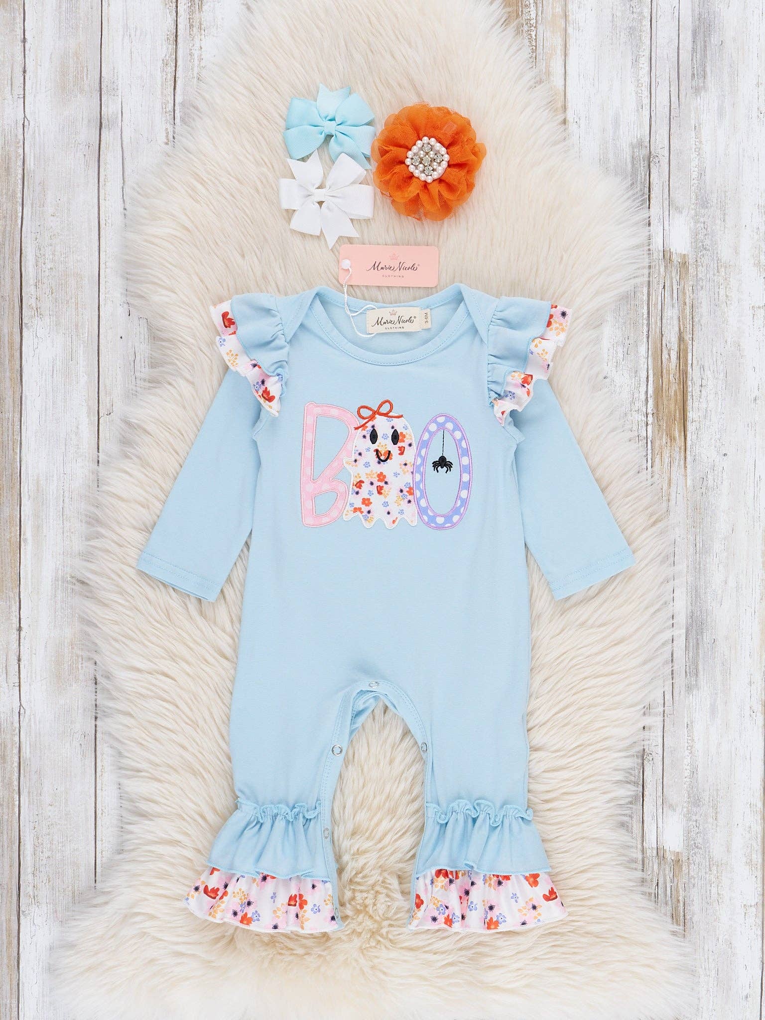 Lil' Miss Boo Embroidered Ruffle Romper | This Little Life